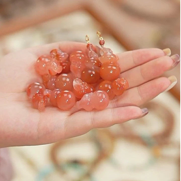 【云边】飘花南红 葫芦 扣头（多样性发其一）