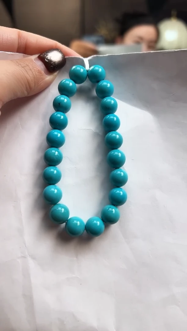 未镶嵌绿松石手串26卡9mm+