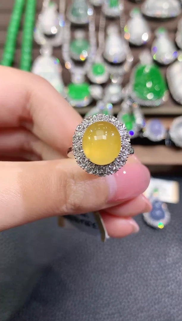 18K金镶嵌戒指翡翠C57