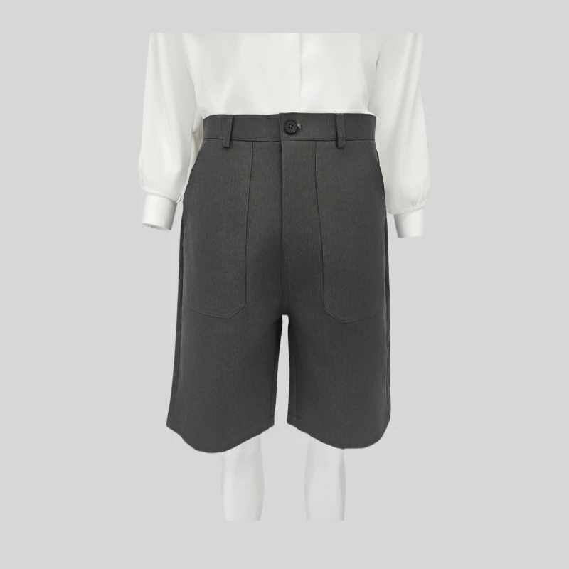 CMSPT-50女设计师轻奢高腰休闲潮流透气五分裤阔腿裤