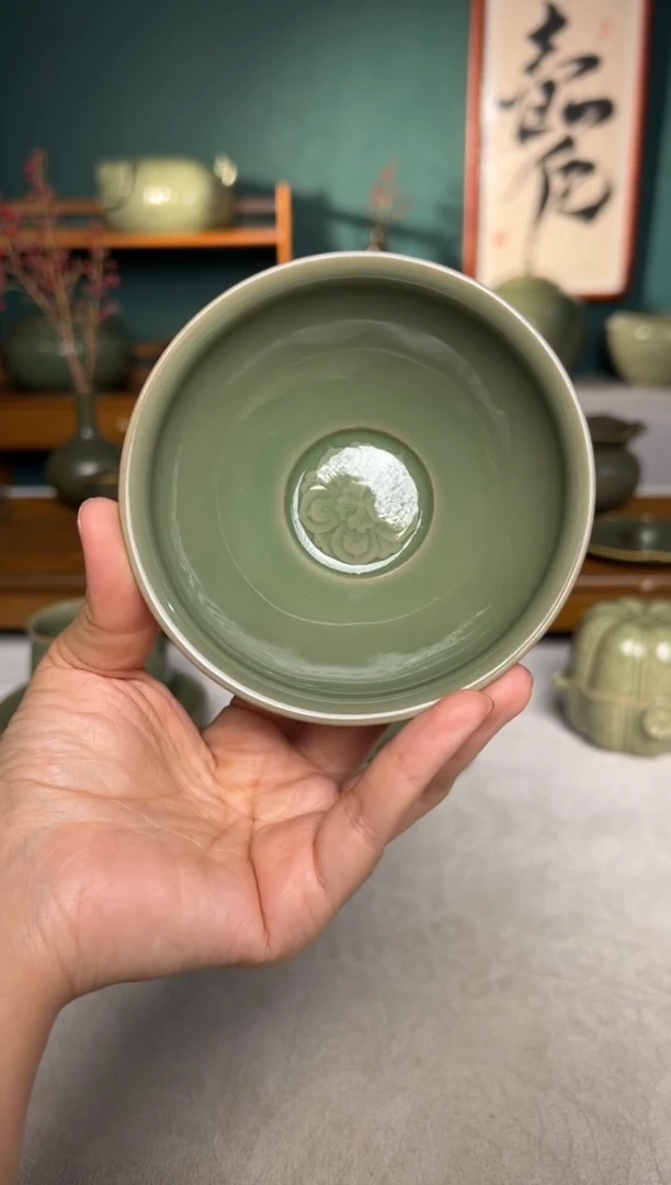 其他耀州窑纯手工宝相花毗卢钵微瑕福利一只