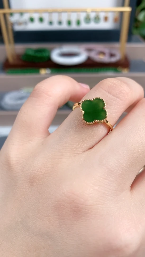 银S925镶嵌戒指和田玉11