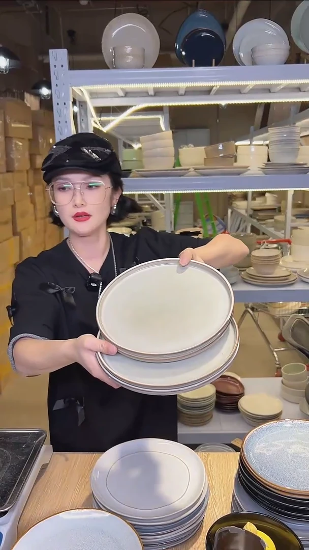 瓷80外贸尾货高温釉下彩陶瓷餐具默认微瑕