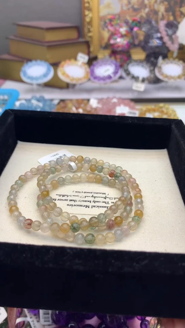 【闪购商品】水晶手串未镶嵌5+多圈彩兔毛