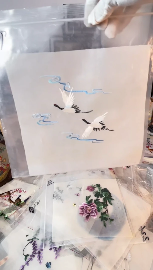 织绣纯手工苏绣双面绣绣布109
