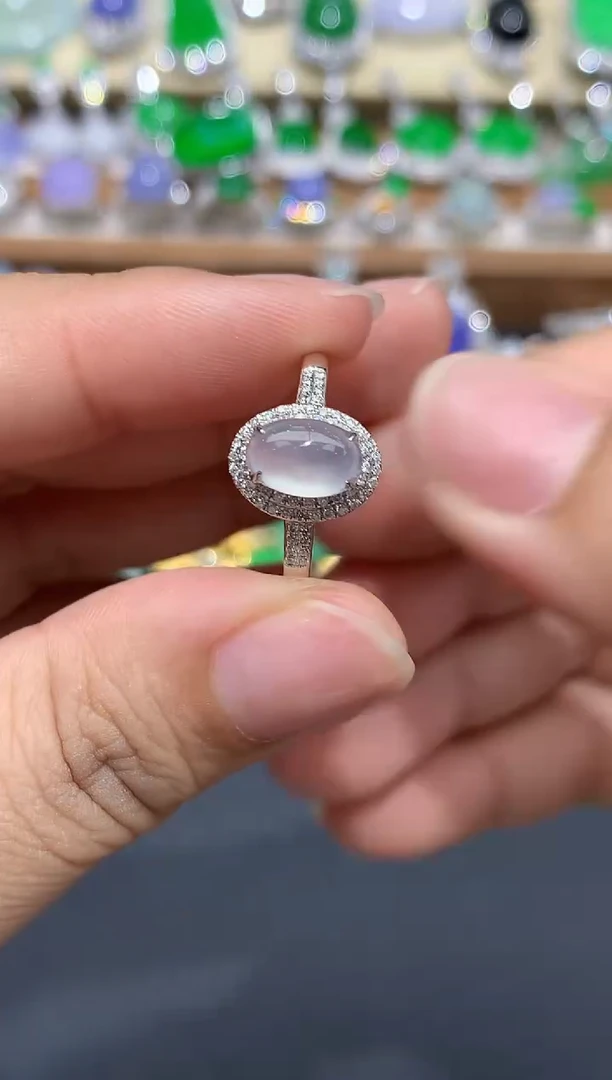 翡翠戒指18K金镶嵌358-春日珠宝