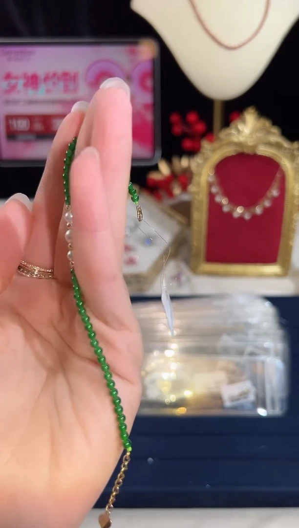 【闪购商品】翡翠手链18K金镶嵌BB4869#-Y#42