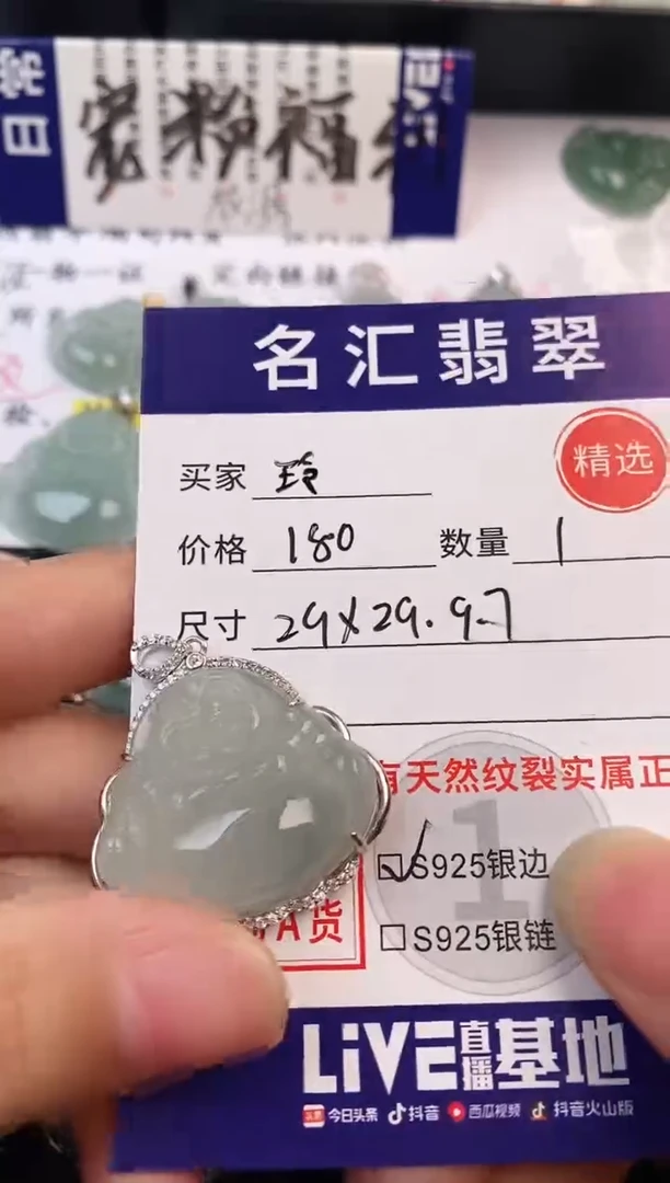 颈饰银S925镶嵌翡翠D**玲·