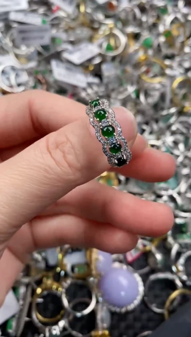 银S925镶嵌戒指翡翠888                  1