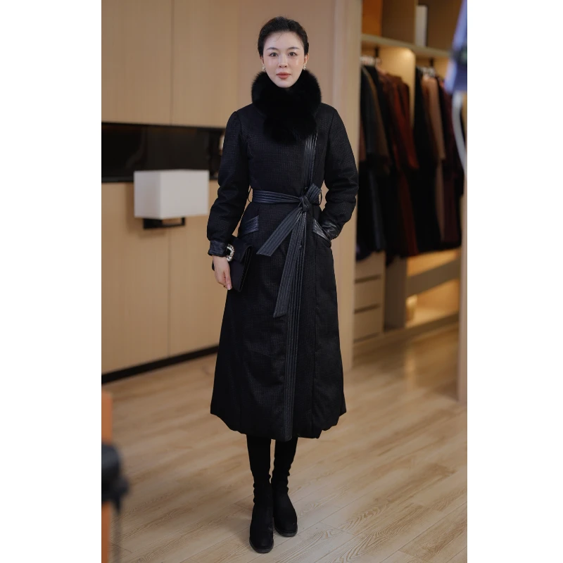 【冬日暖阳】大狐狸毛领长款羽绒服气质显瘦女中长款时尚