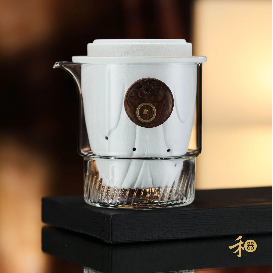 禾器钰水钱龙快客杯高硼硅玻璃快客杯茶具套组茶杯便携式旅行高档