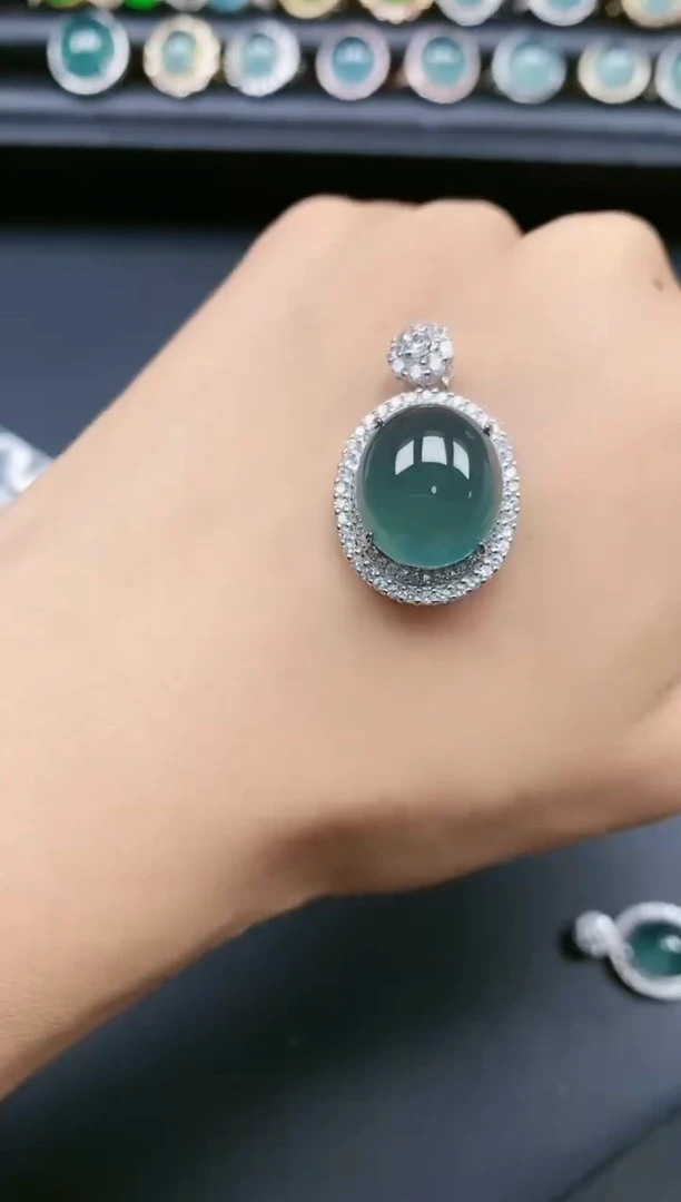 翡翠戒指银S925镶嵌11111