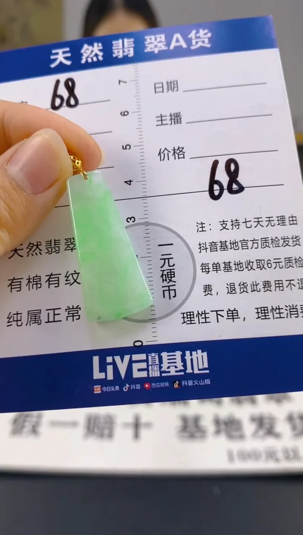 【闪购商品】翡翠颈饰18K金镶嵌天然A货翡翠