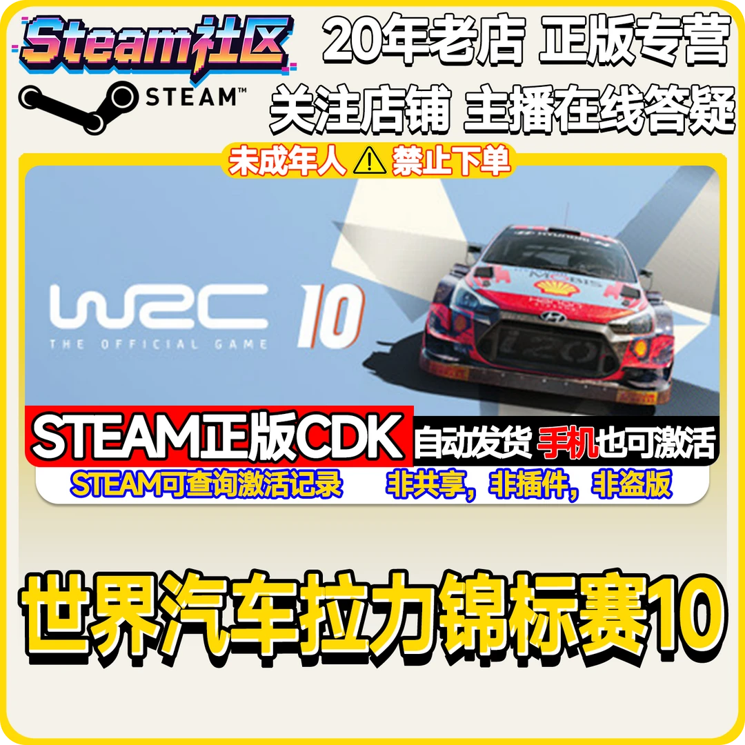 WRC 10 世界汽车拉力锦标赛10 Steam 国区适用 PC游戏激活码