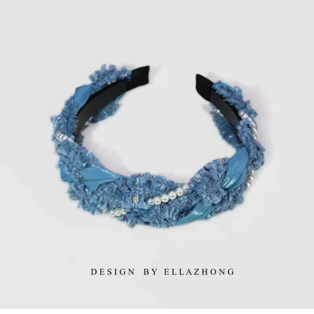 小香风~原创发箍头箍带齿珍珠气质法式复古发卡甜美小众发饰头饰