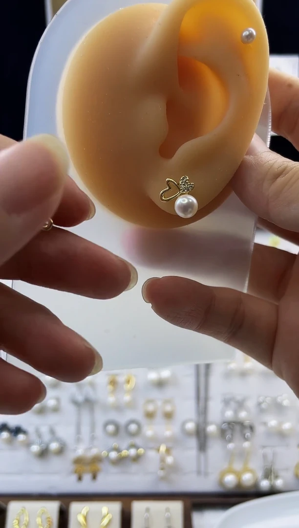合金耳饰淡水珍珠73