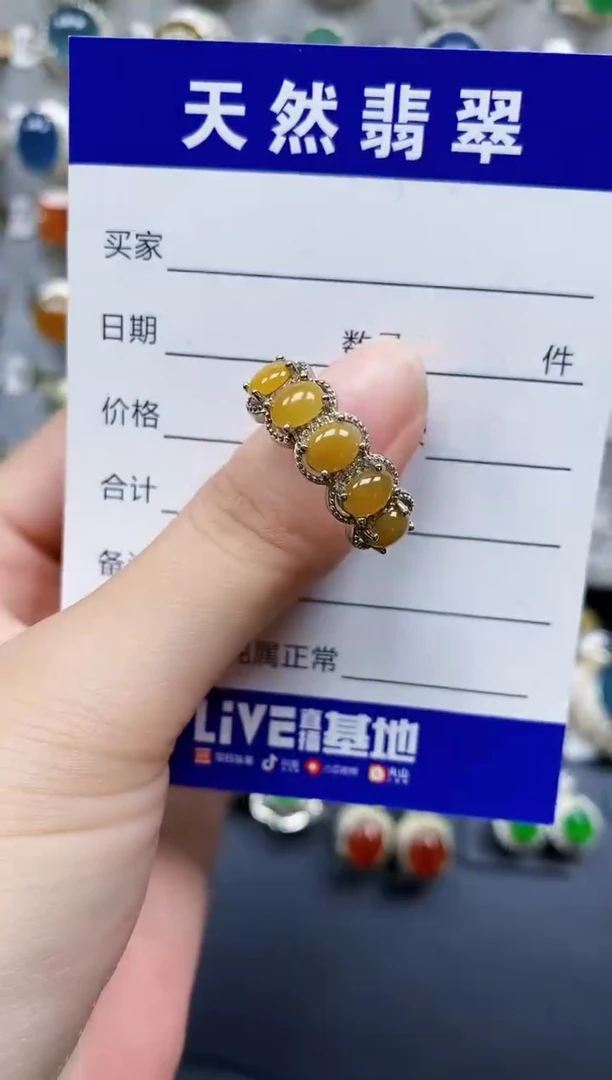 翡翠戒指银S925镶嵌78