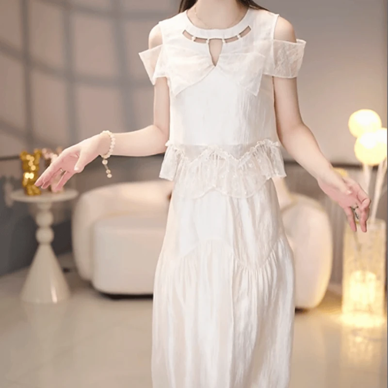 A171【上衣+半身裙】2025夏季新款时尚气质优雅简约收腰显瘦套装