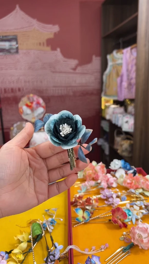 【闪购商品】刺绣非遗绒花（发饰）