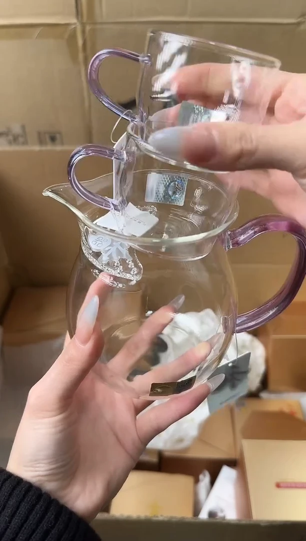 【闪购商品】@@禾器晶彩观禄浅紫色+清尚杯紫色两只