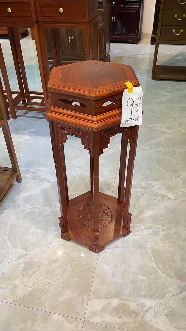 花梨木类成套家具大六角花架38*33*85