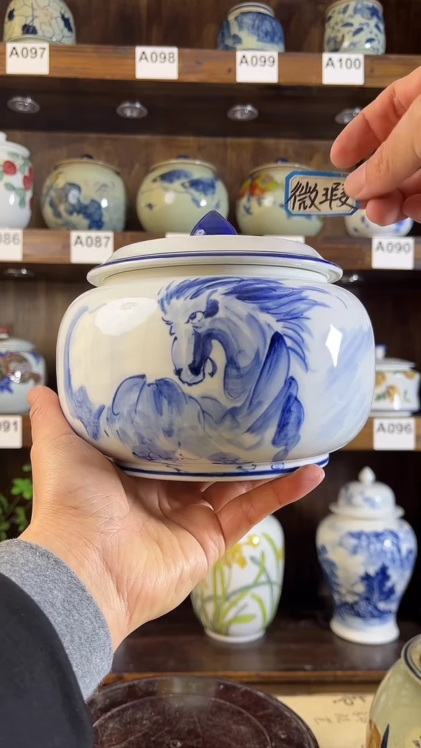 【闪购商品】纯手工手绘马到成功储物罐