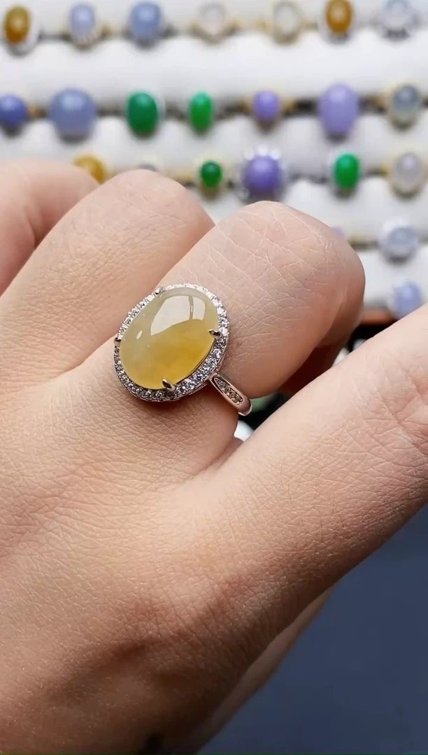 银S925镶嵌戒指翡翠2336