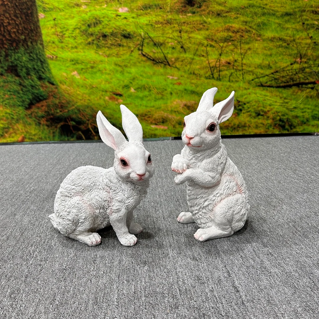 站坐兔子摆件户外花园庭院摆件花园装饰花园兔子摆件仿真动物