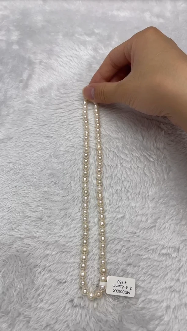 项链银S925镶嵌海水珍珠AK羽皇金6-6.5mm