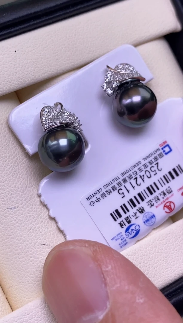 银S925镶嵌海水珍珠耳饰1