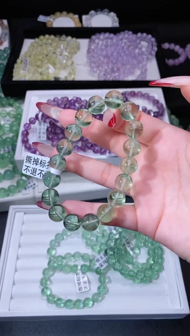 【闪购商品】萤石手链未镶嵌115.15绿水绿萤石手串 多样性发其一