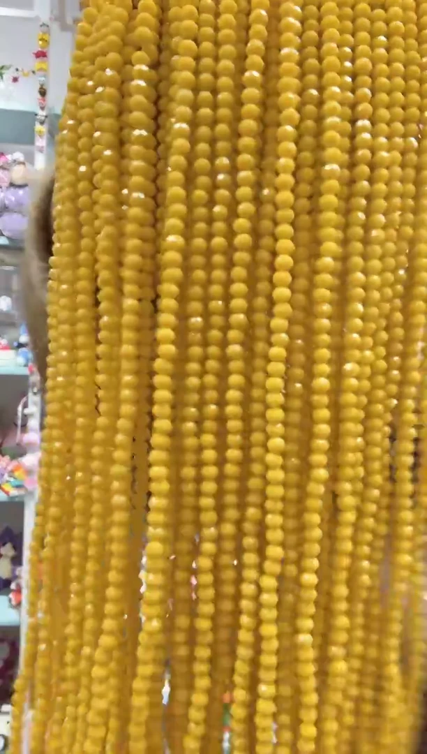 玻璃03024卡4水晶扁500颗瓷黄色