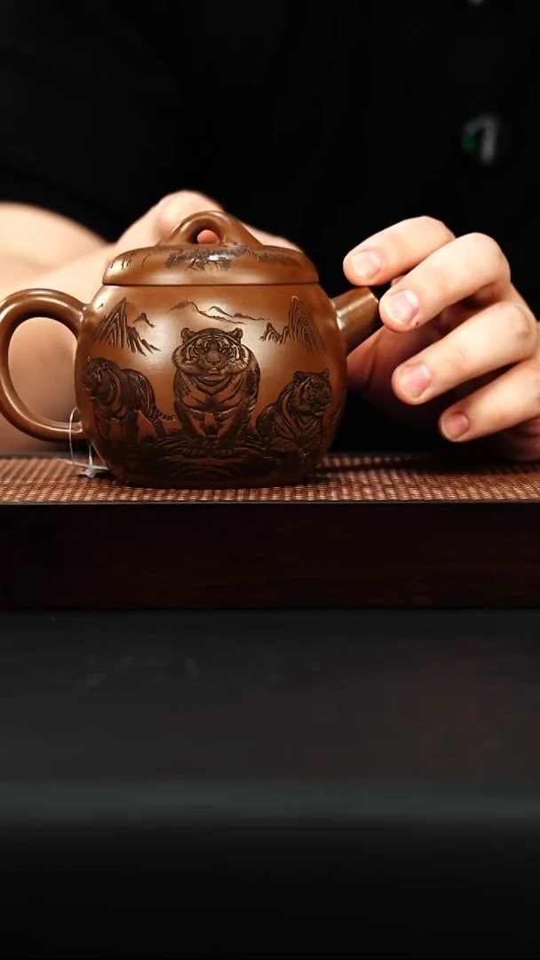 茶壶紫砂宜兴紫砂 五福文旦壶 明朝土 柳用江h104