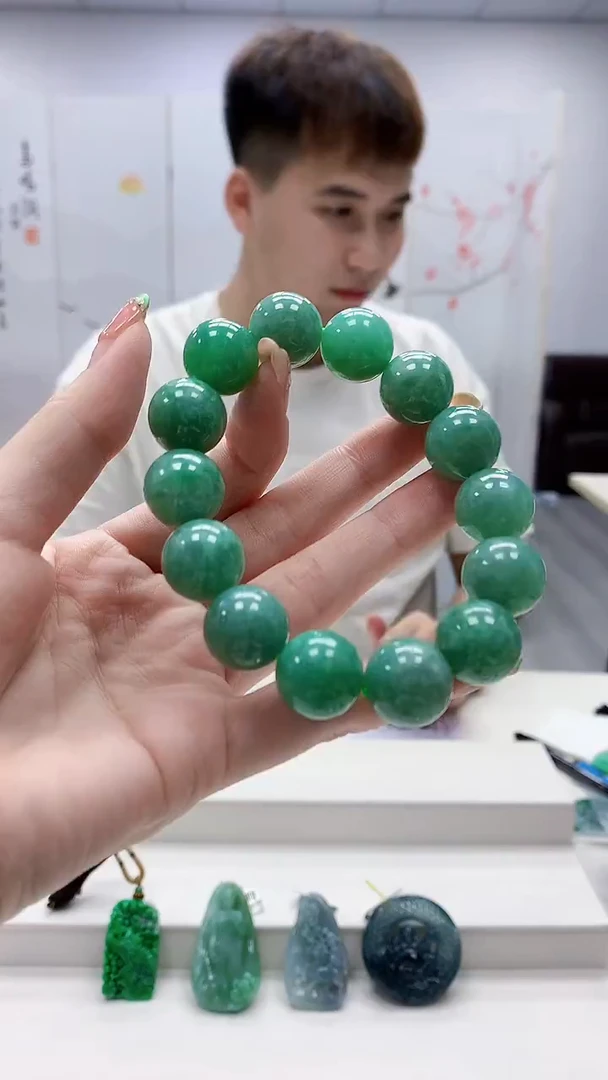 未镶嵌定制翡翠4868ry-毛货手串170