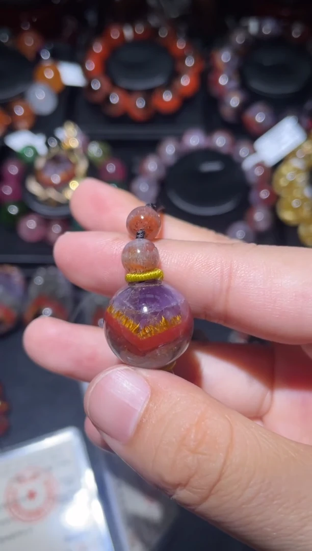 水晶珠宝半成品未镶嵌极光吊坠