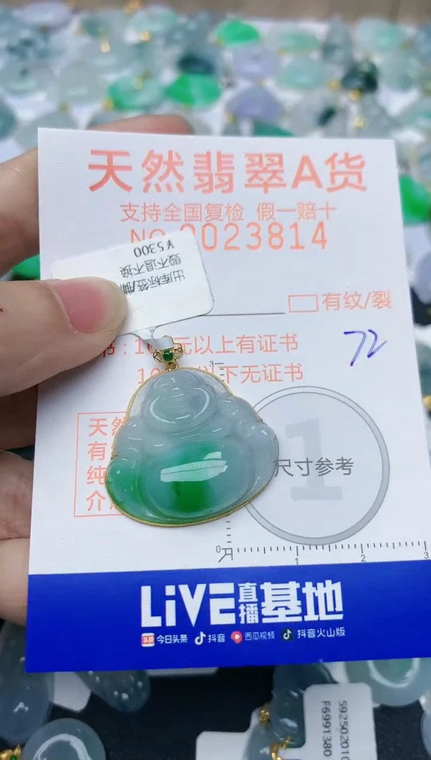 【闪购商品】翡翠颈饰18K金镶嵌天然翡翠A货    72