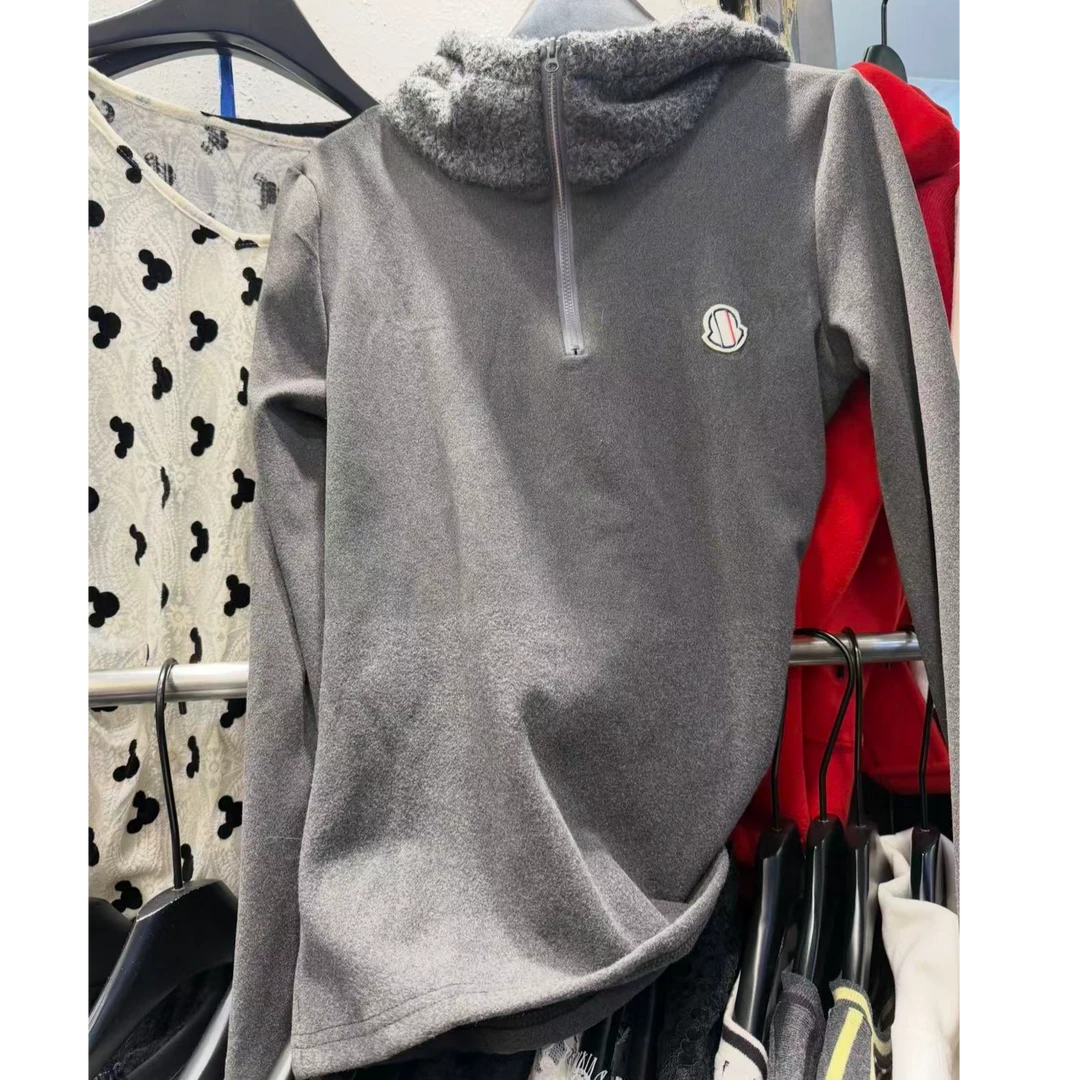 【宝儿姐优选】复古气质时尚洋气设计感连帽保暖卫衣打底衫