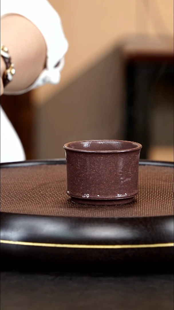 茶壶紫砂本砂堂紫砂作品81：主人杯   紫玉金砂