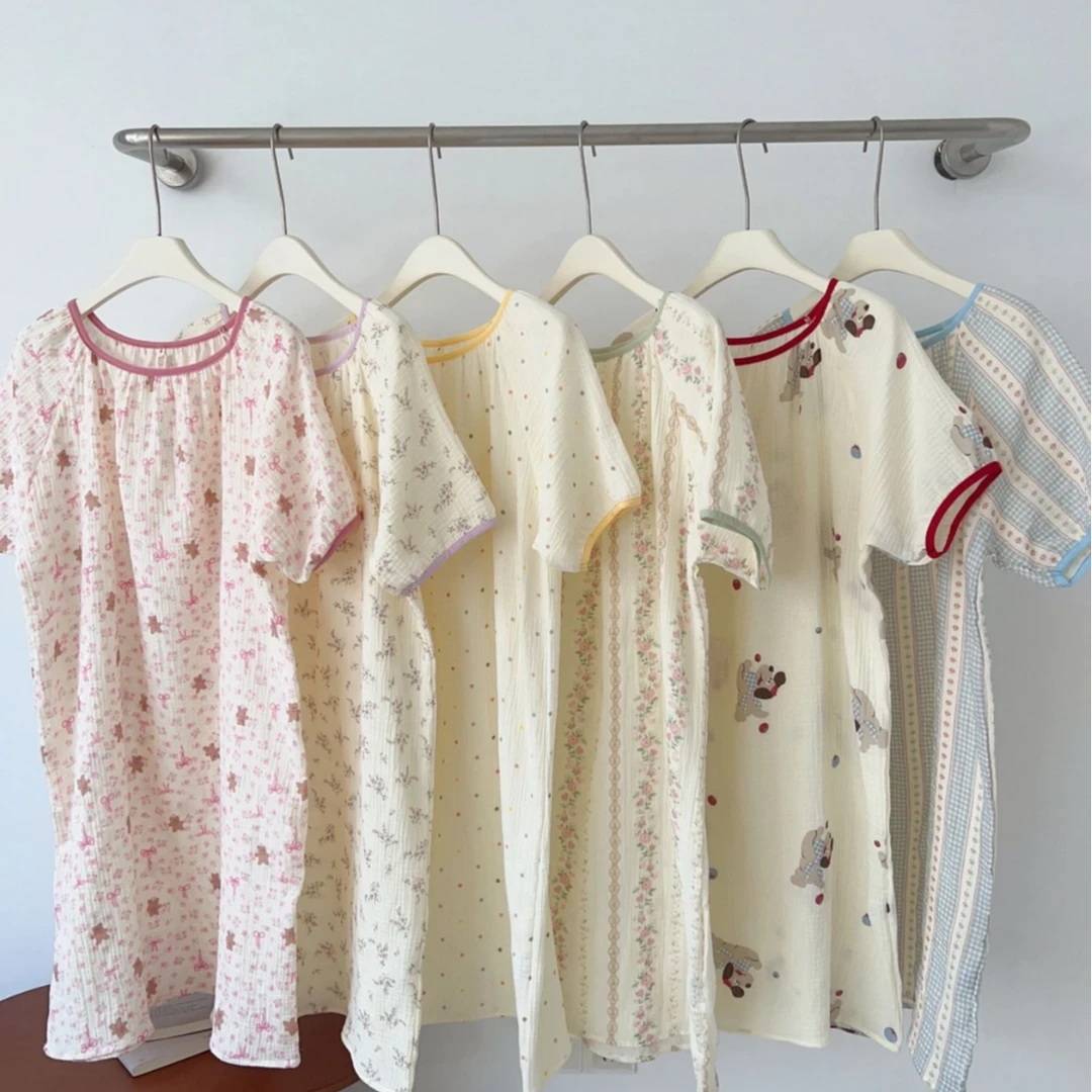 【豆爸专享】宠粉补贴！超柔！超透气！全棉皱皱纱布睡裙铃兰物语