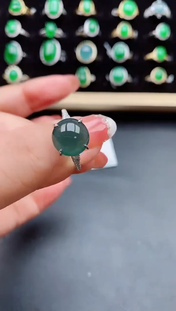 【闪购商品】翡翠戒指银S925镶嵌05800