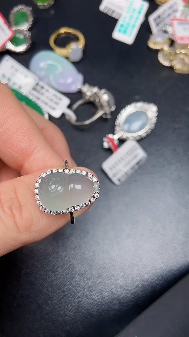 银S925镶嵌戒指翡翠3000