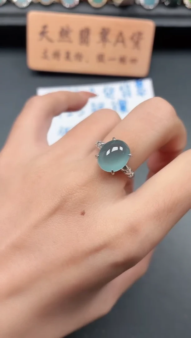 银S925镶嵌戒指翡翠111