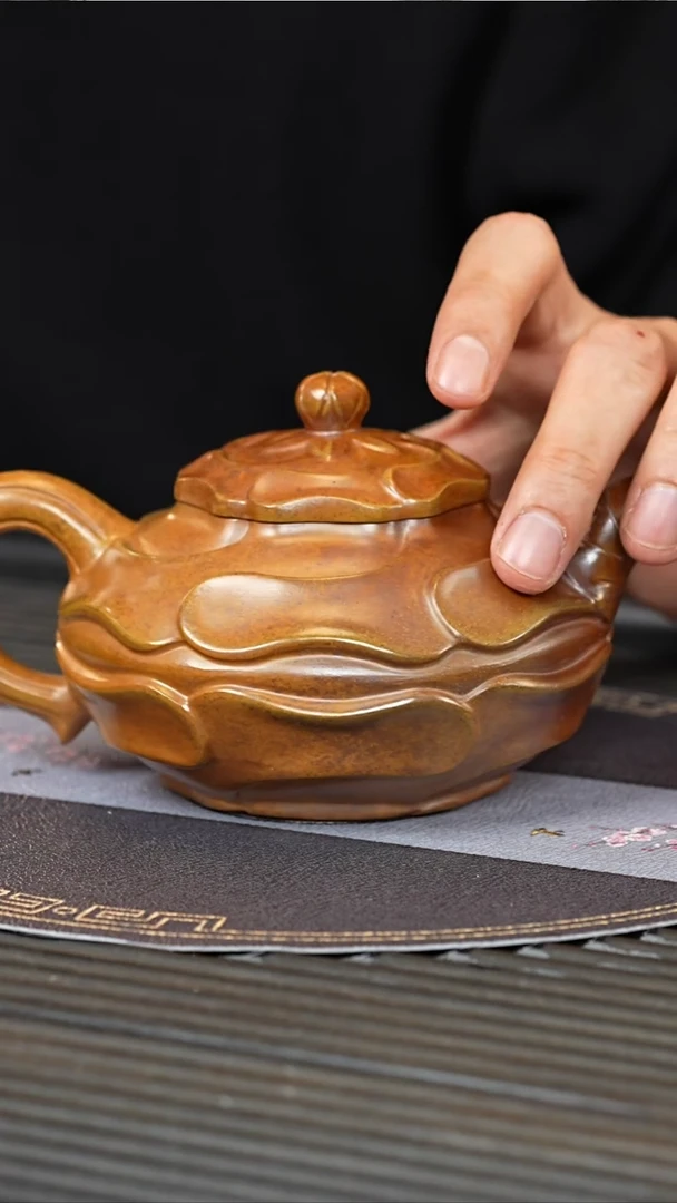 【闪购商品】紫砂茶壶YJY 红金砂 风卷葵 320cc