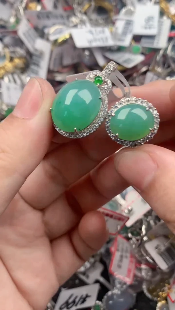 银S925镶嵌戒指翡翠444    7