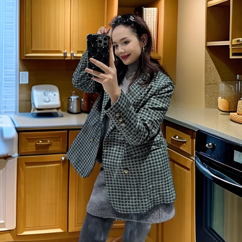 2025春季新款女士双排扣西装外套女款爆款休闲时尚显瘦韩版网红