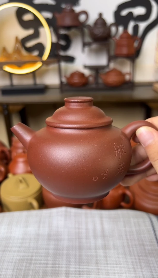 茶壶紫泥红皮龙巨轮壶刻绘220CC-甘来兵