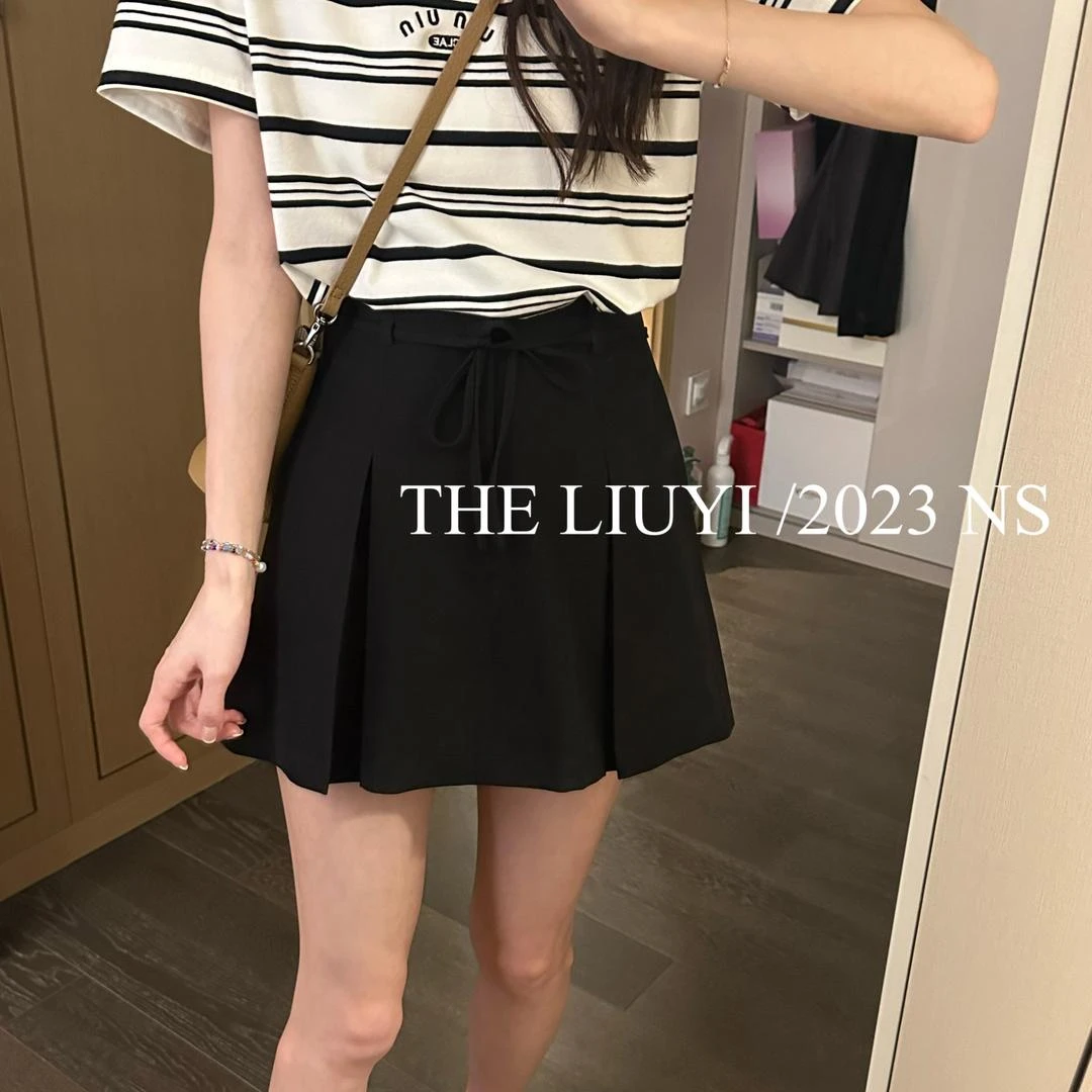 【LIUYI】百褶裙裤～高腰显瘦百搭西装裙裤36076