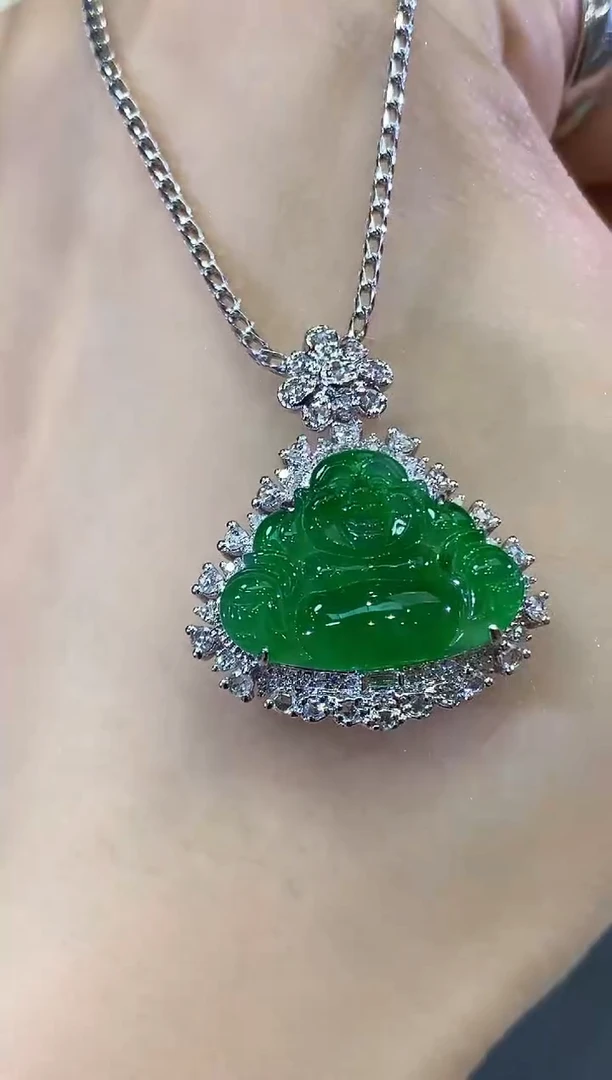 吊坠(不含链)18K金镶嵌翡翠B267