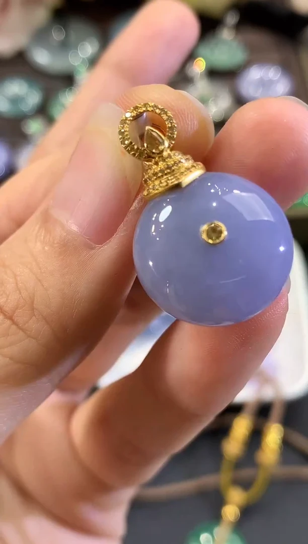 吊坠(不含链)未镶嵌翡翠B119 紫货有色差