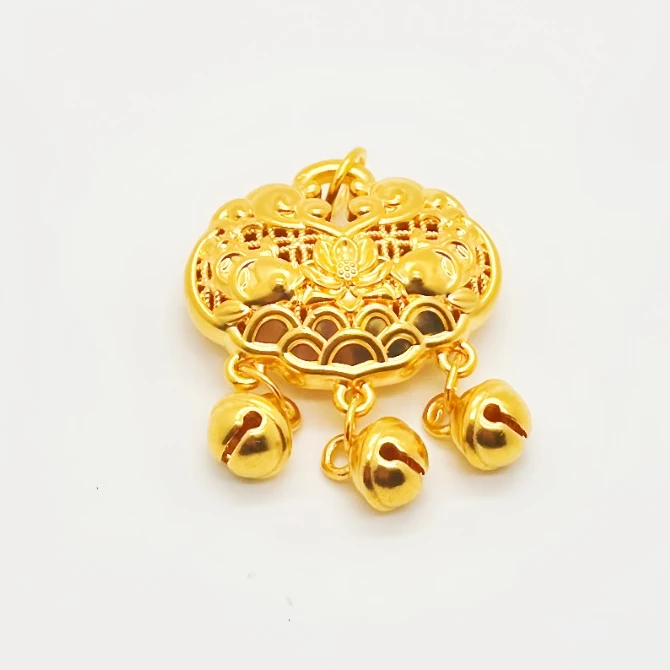 足金999 莲花锁铃铛吊坠 1.40